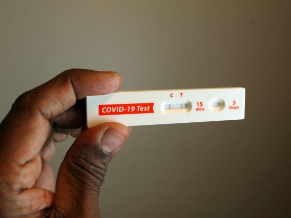 COVID-19 test showing positive result