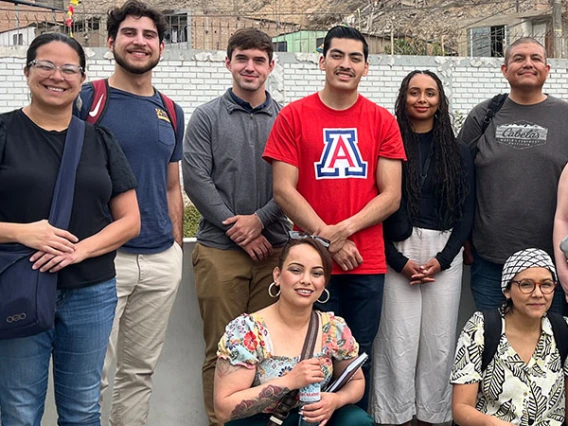 Dr. Gabriela Valdez with public health students in Peru