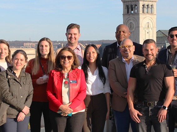 Public Health alumni with Dean Hakim