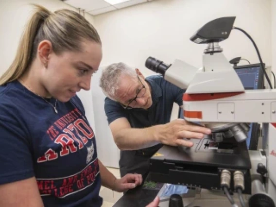 One health research student in lab