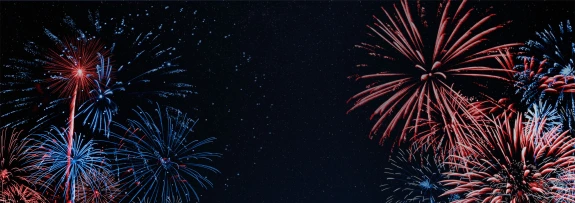 Red and Blue Fireworks