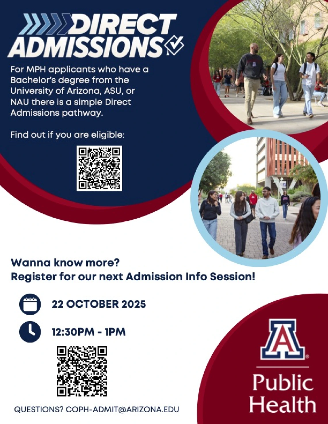direct admissions information session flyer