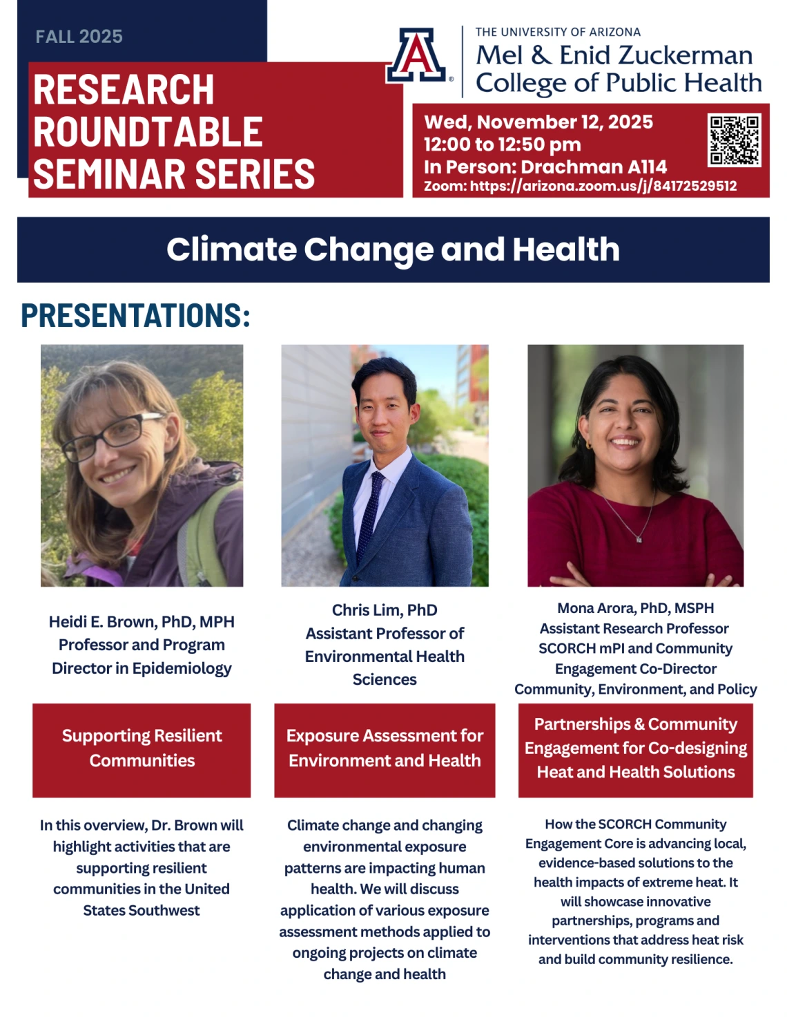 flyer with photos and information for speakers