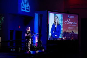 Dr. Mary Foote speaking at Alumni Awards Ceremony