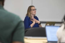 Kacey Ernst teaching in classroom