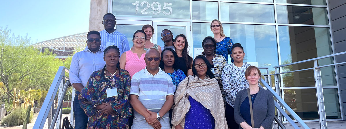 delegation of African scientists with Dr. Gabriela Valdez and Dr. Kacey Ernst
