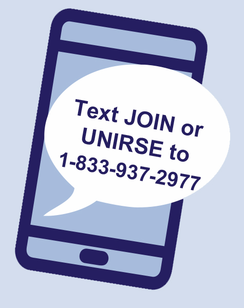 Text “JOIN” or "UNIRSE" to 1-833-410-2974