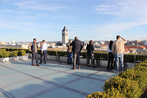 MEZCOPH Alumni enjoying the rooftop terrace at the UA DC Center