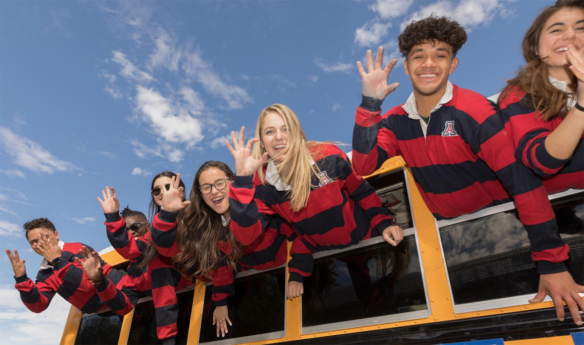 Photo of students on bus