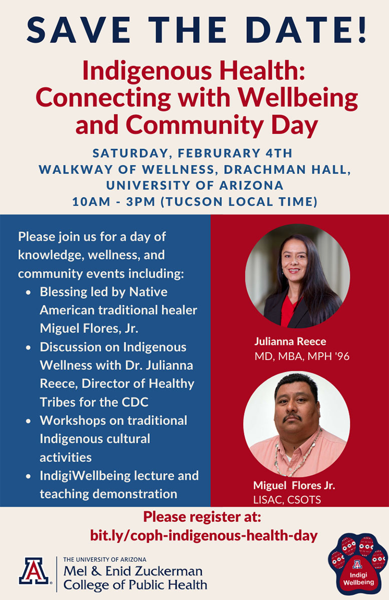 Flyer for Indigenous Health: Connecting with Wellbeing and Community Day
