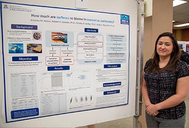 Amanda Wilson presented her research at the Public Health Research Poster Forum, April 6, 2018.