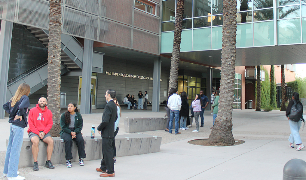 Public Health students outside Drachman Hall