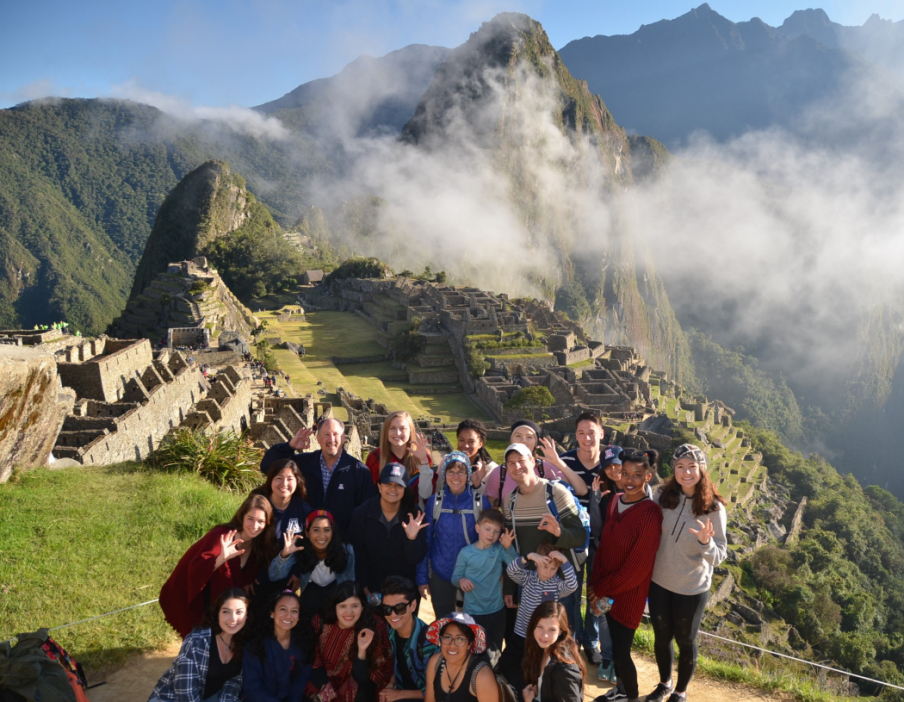 Public Health Study Abroad students visit the breathtaking Inca city of Machu Picchu built atop the Andes mountains in Peru. July 9, 2017