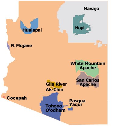 Native American Tribes In Arizona Map - Map